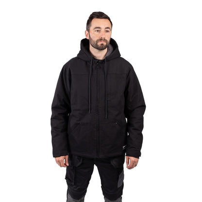 Black - Side - Caterpillar Mens Sherpa Lined Hooded Jacket