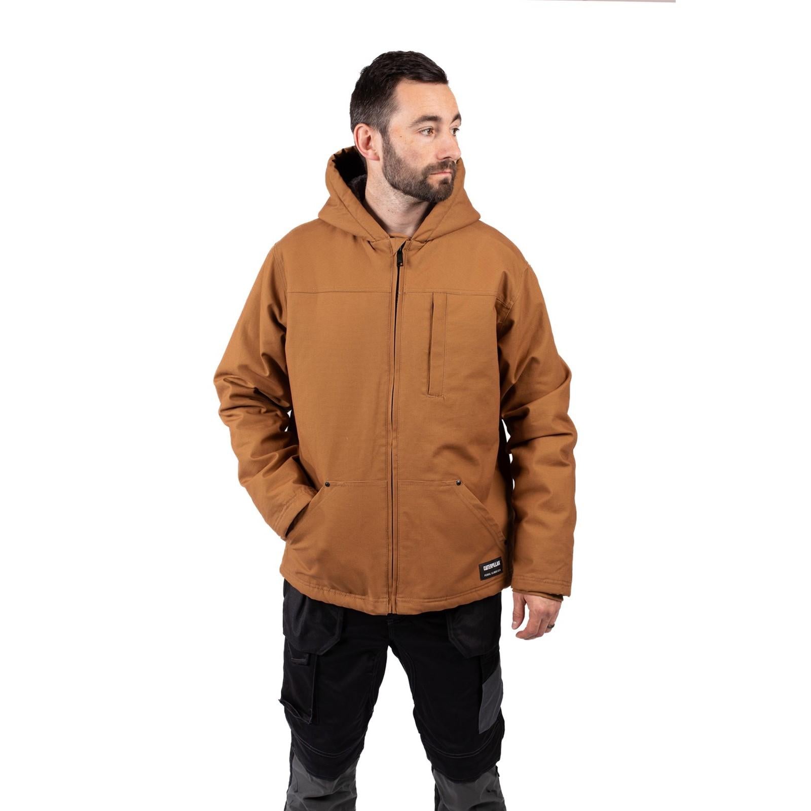 Bronze - Side - Caterpillar Mens Sherpa Lined Hooded Jacket