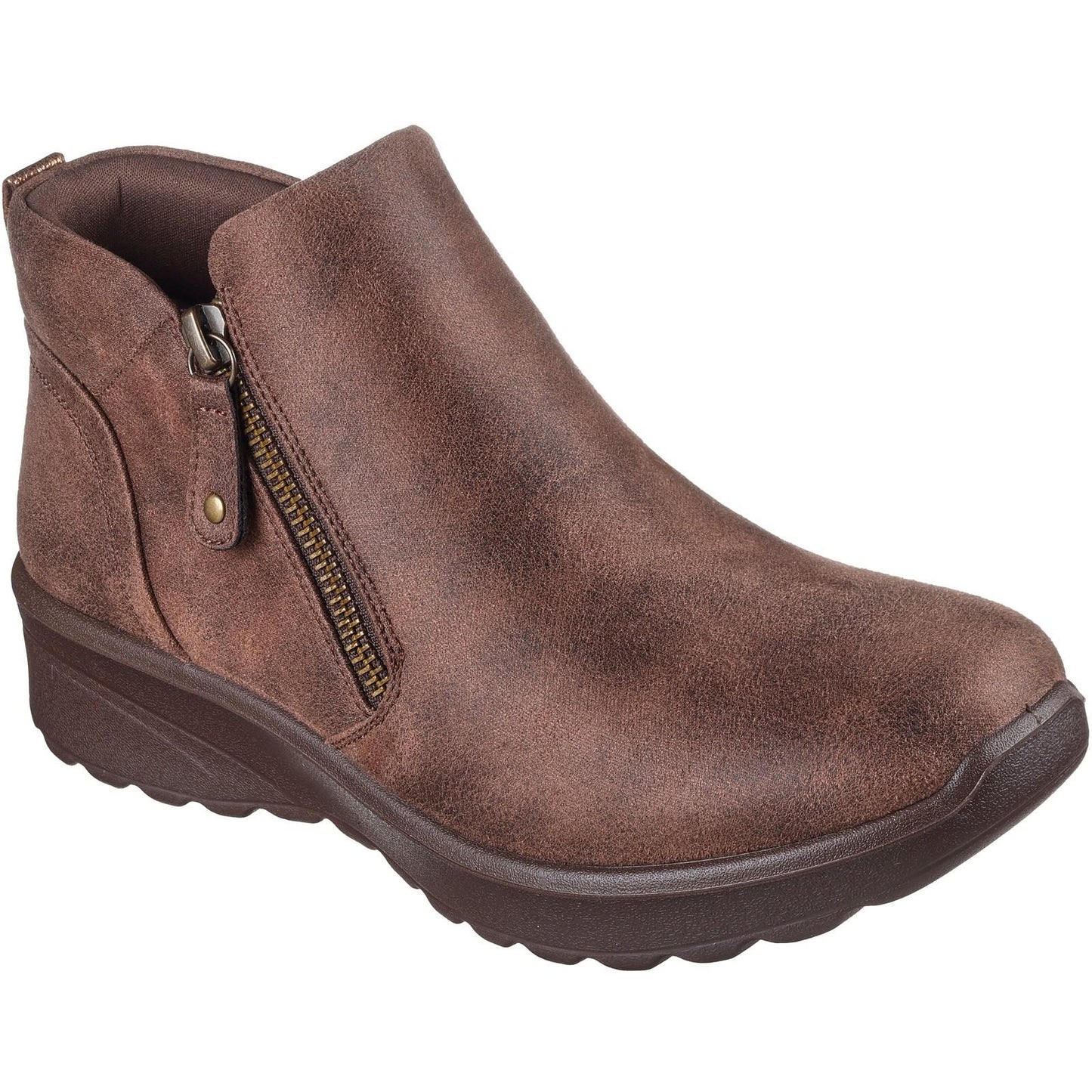 Chocolate - Front - Skechers Womens-Ladies Lovely Vibe Fall In Bloom Ankle Boots