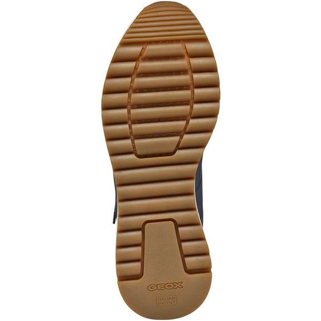 Navy - Side - Geox Womens-Ladies Desya Patent Leather Trainers