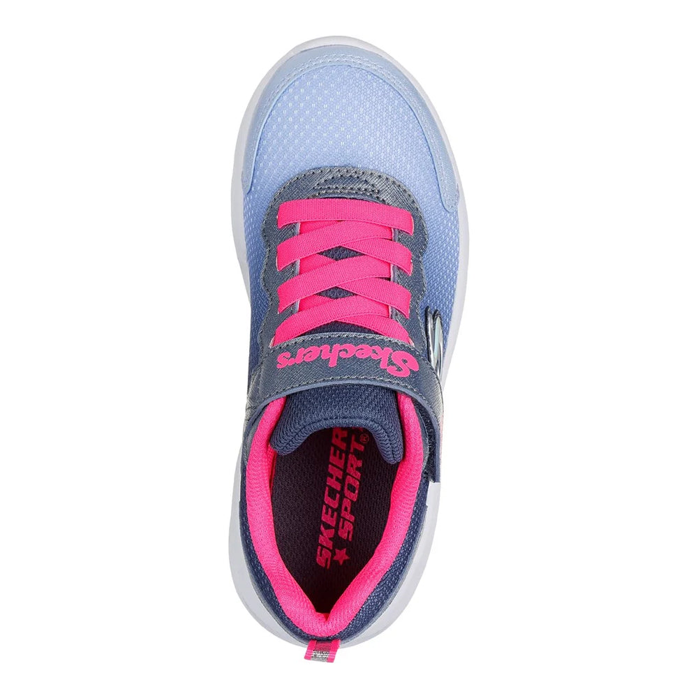 Navy-Hot Pink - Side - Skechers Girls Sole Swifters Cutie Walk Trainers