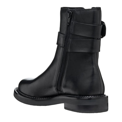 Black - Side - Geox Womens-Ladies Serilda Patent Leather Ankle Boots