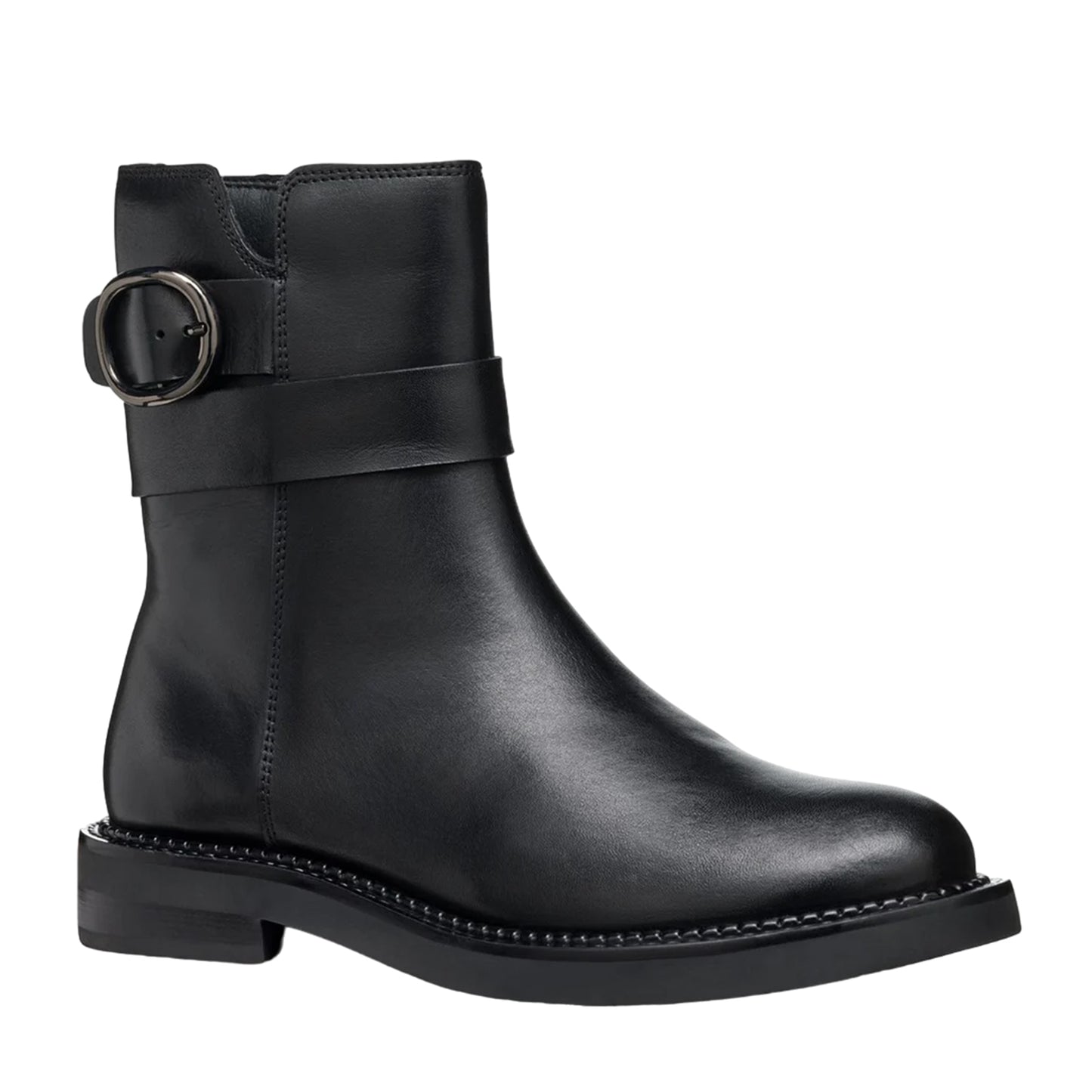 Black - Front - Geox Womens-Ladies Serilda Patent Leather Ankle Boots