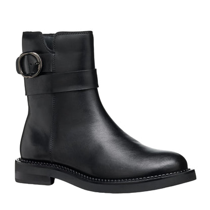 Black - Front - Geox Womens-Ladies Serilda Patent Leather Ankle Boots