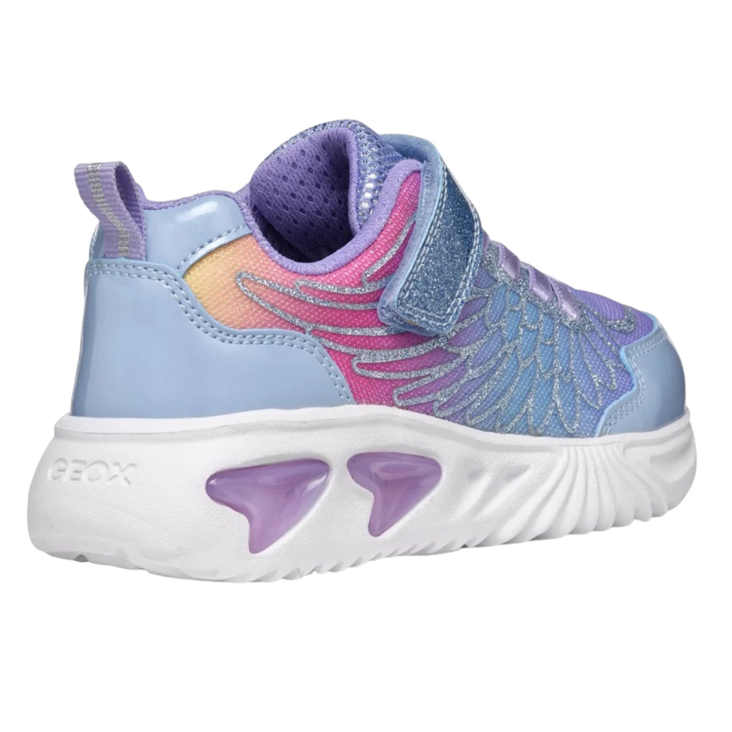 Sky-Multicoloured - Back - Geox Girls Assister Wing Trainers