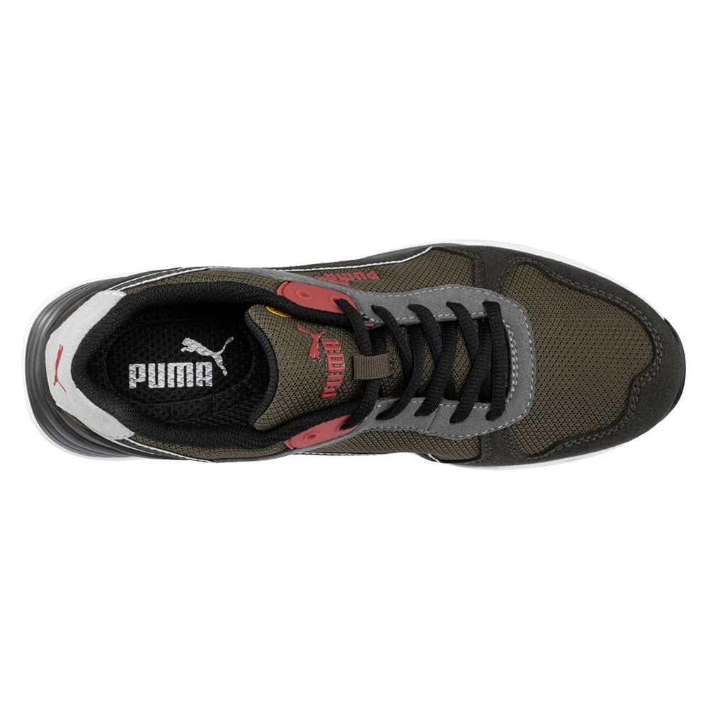 Ivory-White-Red - Side - Puma Safety Mens Frontside Ivy Low Safety Trainers
