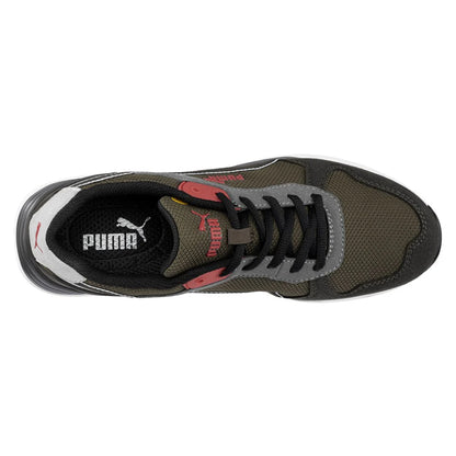 Ivory-White-Red - Side - Puma Safety Mens Frontside Ivy Low Safety Trainers