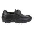 Black - Back - Geox Boys Snake loafer Patent Leather Moccasin School Shoes