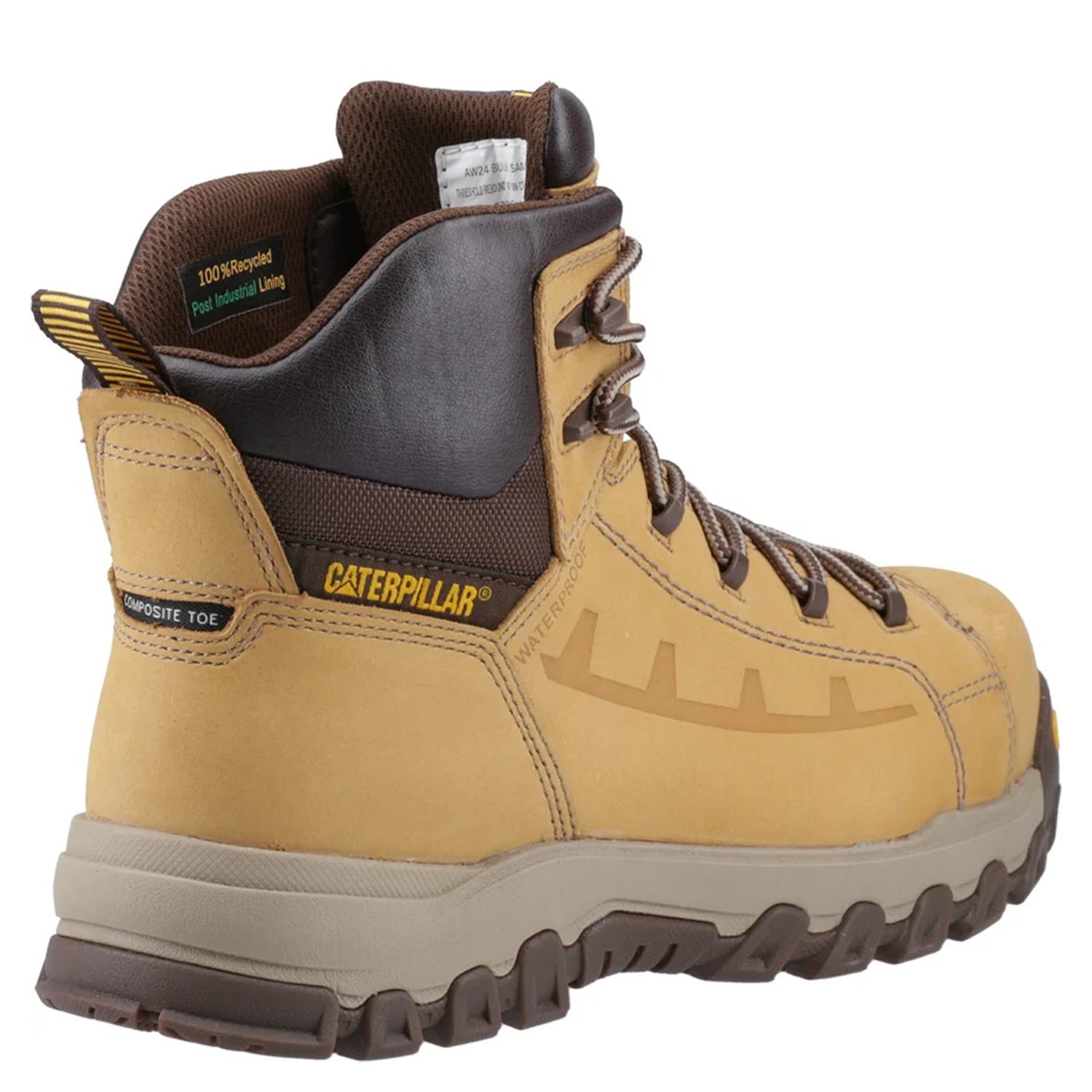 Honey - Back - Caterpillar Mens Threshold Rebound Grain Leather Composite Toecap Safety Boots