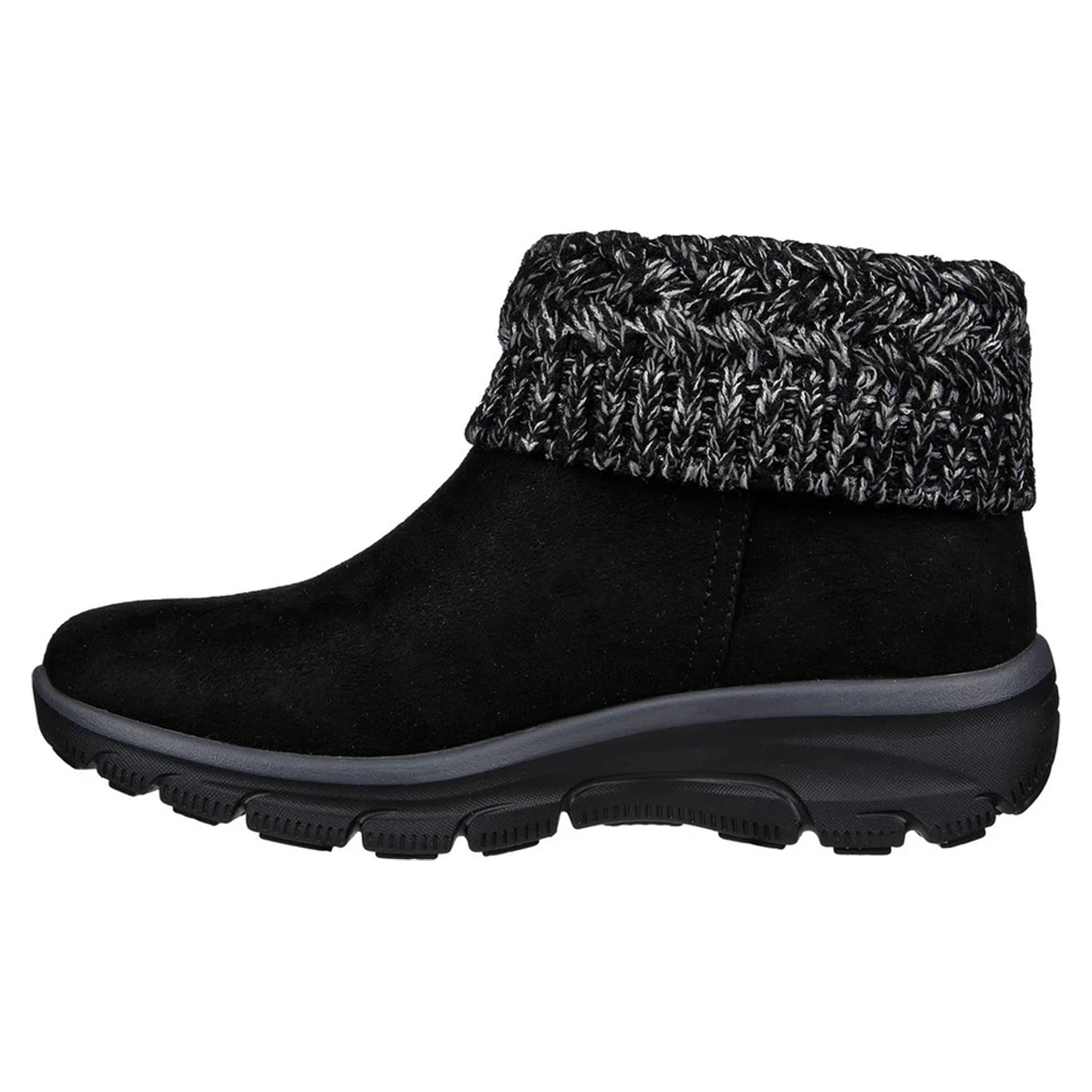 Black - Back - Skechers Womens-Ladies Easy Going Cozy Weather Ankle Boots
