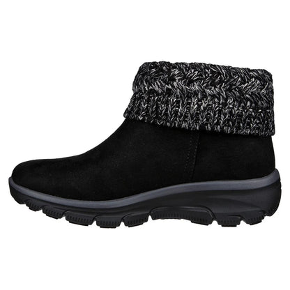 Black - Back - Skechers Womens-Ladies Easy Going Cozy Weather Ankle Boots