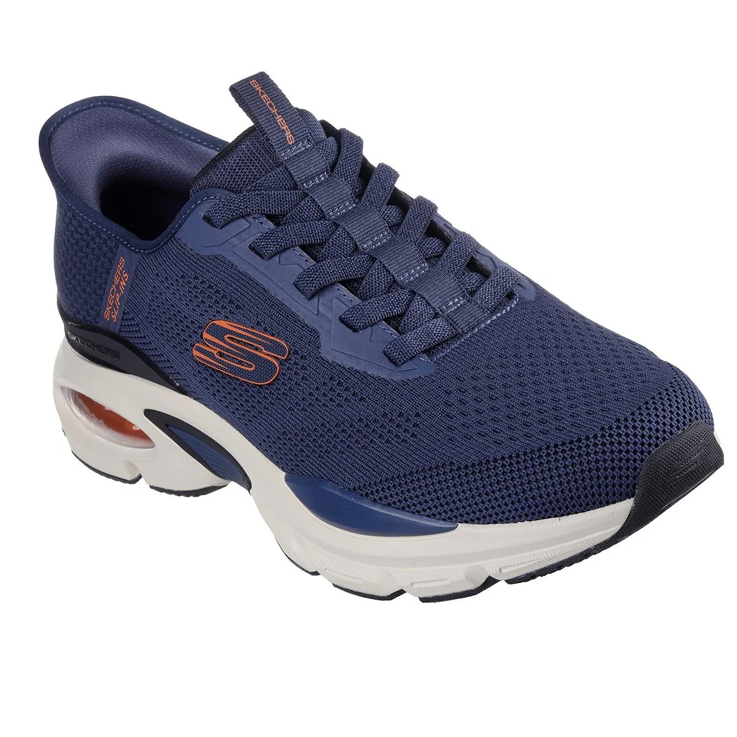 Navy-Orange - Front - Skechers Mens Ventura Vanderway Skech-Air Trainers