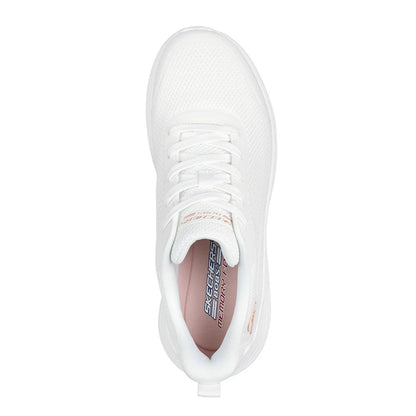 White - Back - Skechers Womens-Ladies Bobs Squad Waves Still Wading Trainers