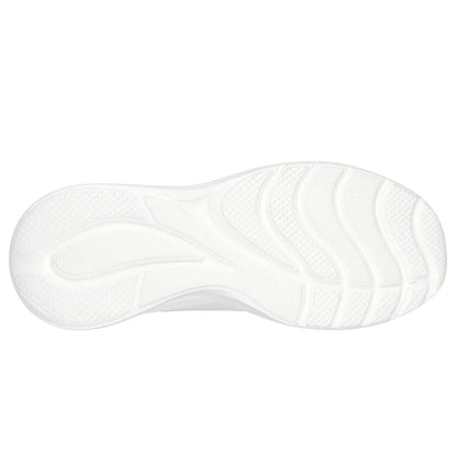 White - Side - Skechers Womens-Ladies Bobs Squad Waves Still Wading Trainers