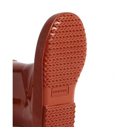 Military Red - Side - Hunter Childrens-Kids First Classic Gloss Wellington Boots