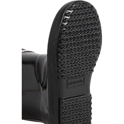 Black - Back - Hunter Childrens-Kids First Classic Gloss Wellington Boots