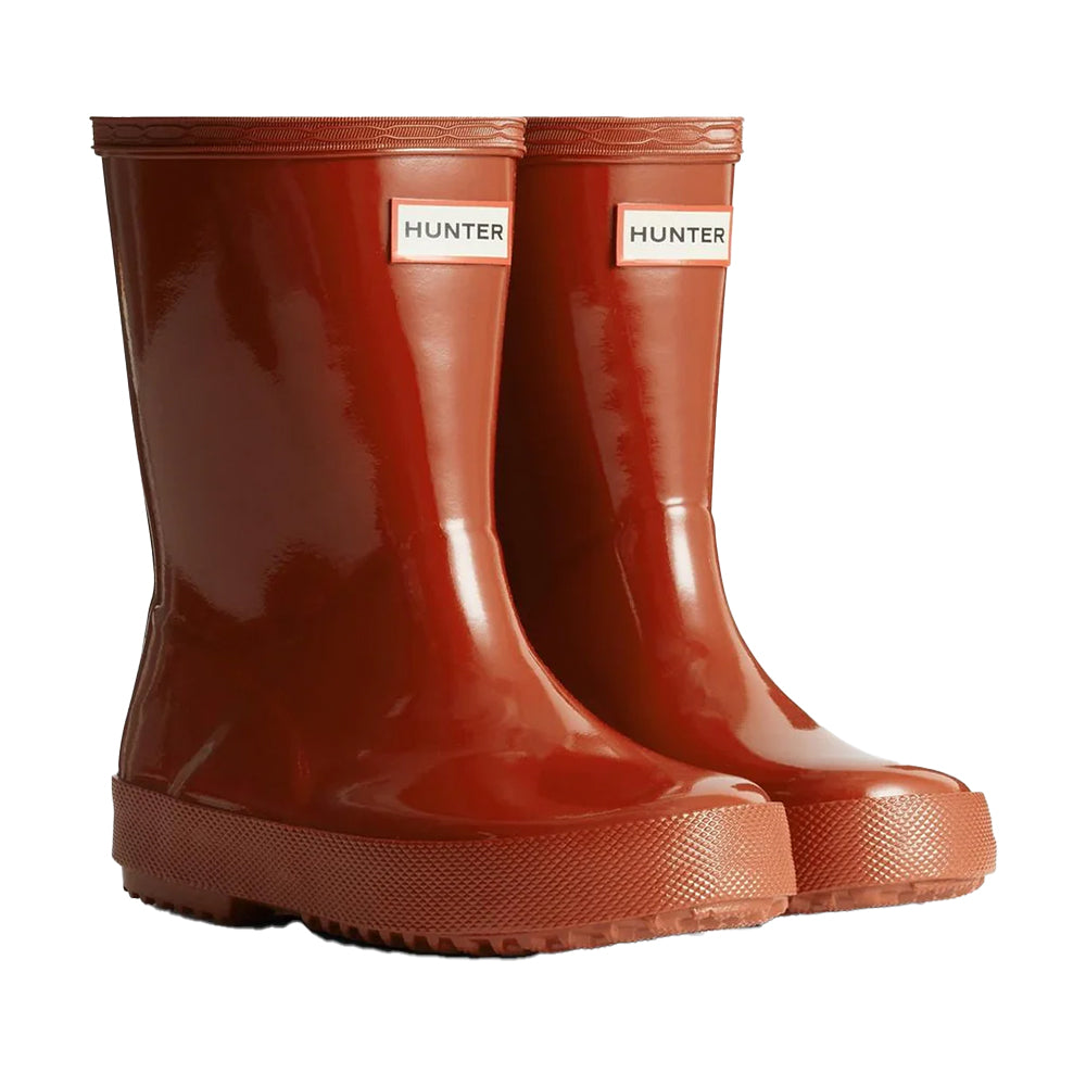 Military Red - Front - Hunter Childrens-Kids First Classic Gloss Wellington Boots