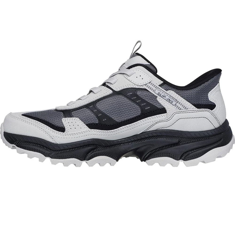 Grey-Black - Lifestyle - Skechers Mens Viking AT Suede Hiking Shoes