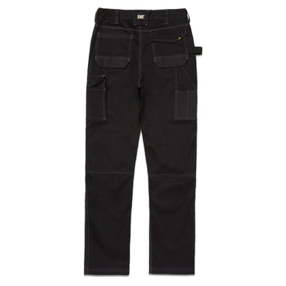 Black - Back - Caterpillar Mens Essential Stretch Work Trousers