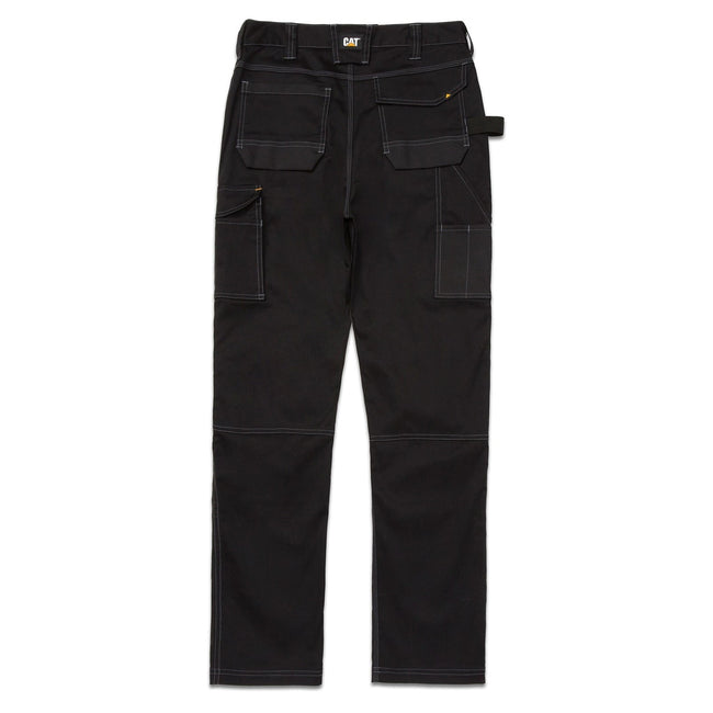 Black - Back - Caterpillar Mens Essential Stretch Work Trousers