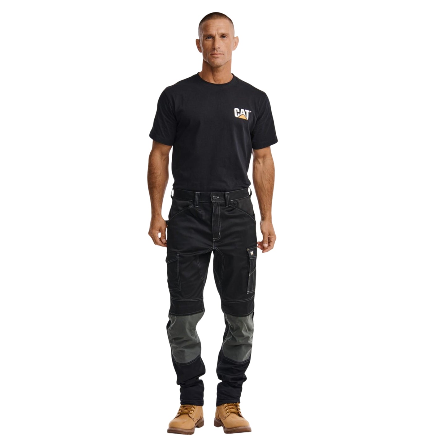Black - Side - Caterpillar Mens Essential Stretch Work Trousers
