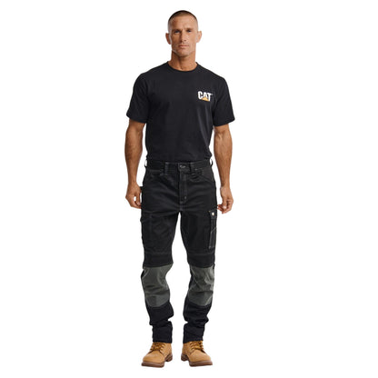 Black - Side - Caterpillar Mens Essential Stretch Work Trousers