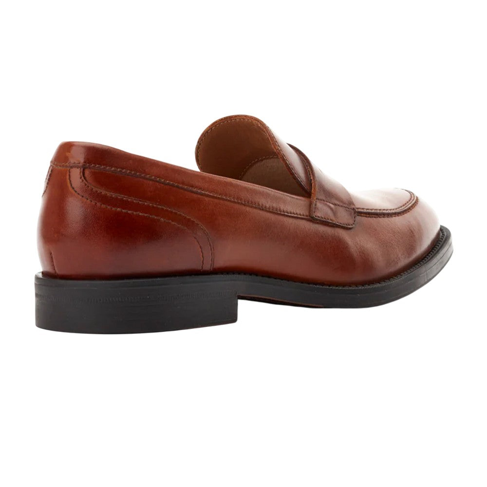 Burnt Tan - Back - Base London Mens Kennedy Leather Slip-on Loafers