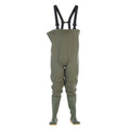 Green - Front - Dikamar Administrator Chest Wader - Mens Boots - Plain Rubber Wellingtons