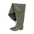 Green - Back - Dikamar Administrator Thigh Wader - Mens Boots - Plain Rubber Wellingtons