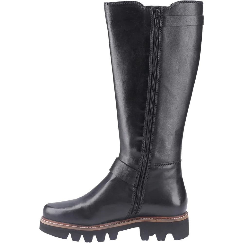 Black - Pack Shot - POD Womens-Ladies Aleena Leather Tall Boots