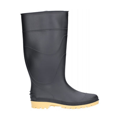 Black - Side - Dikamar Pricebuster-Evora Wellington - Mens Boots - Plain Rubber Wellingtons