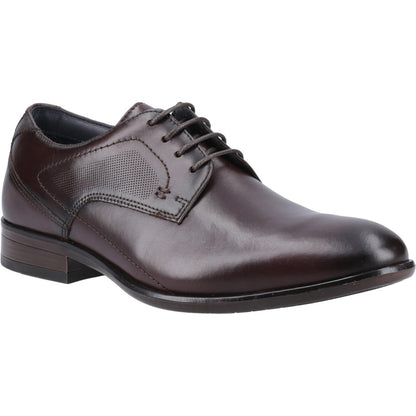Chestnut - Front - Mens Carl Leather Derby Shoes