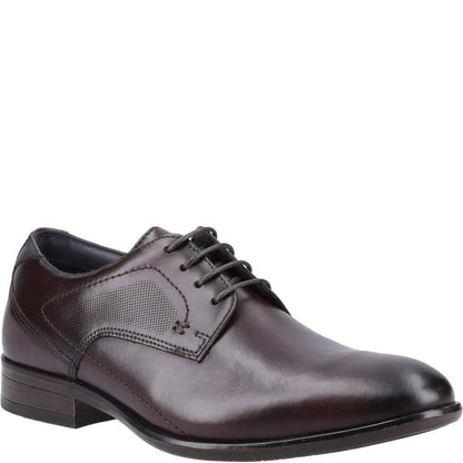 Chestnut - Back - Mens Carl Leather Derby Shoes
