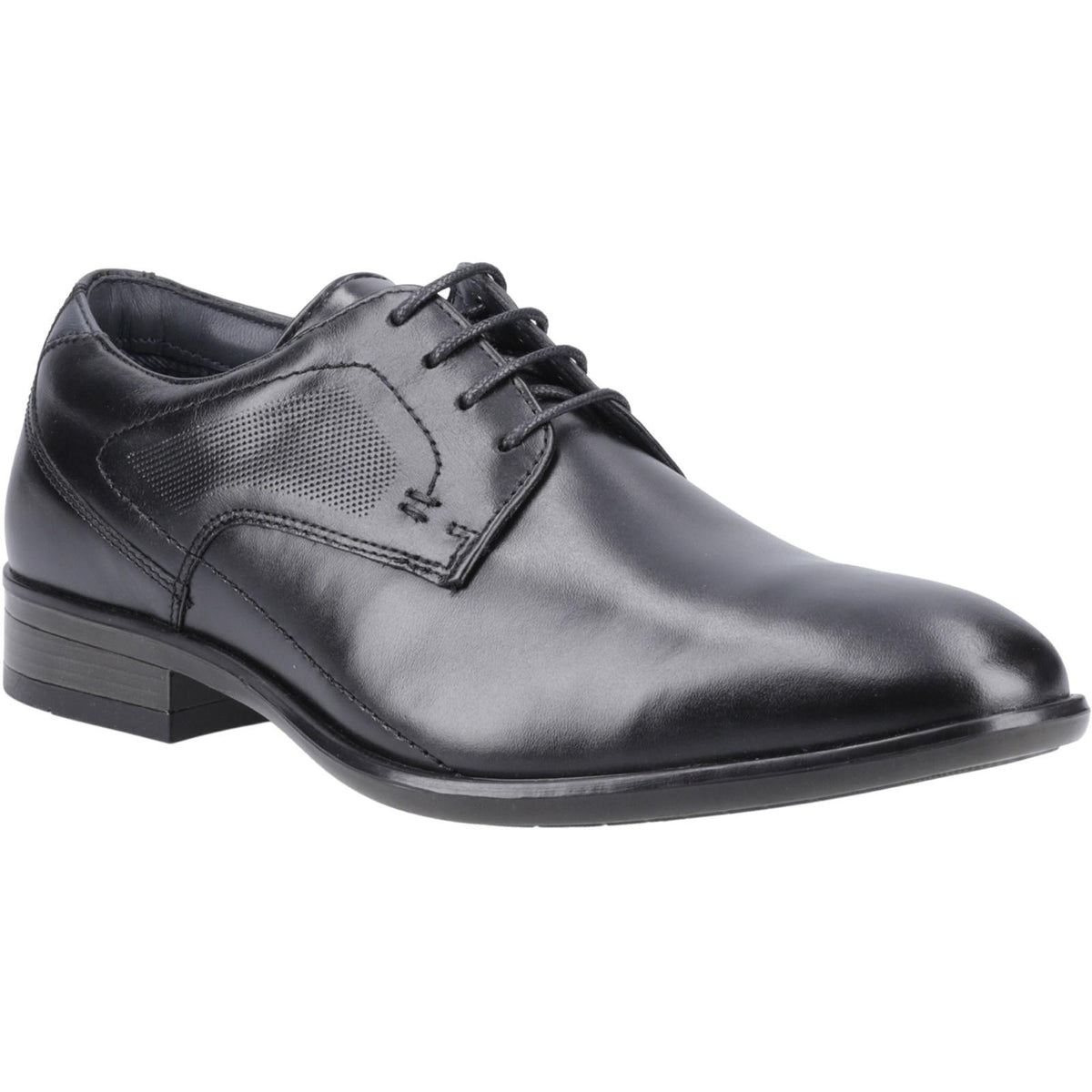 Black - Front - Mens Carl Leather Derby Shoes