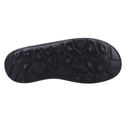 Tan - Close up - Hush Puppies Mens Alistair Leather Sandals