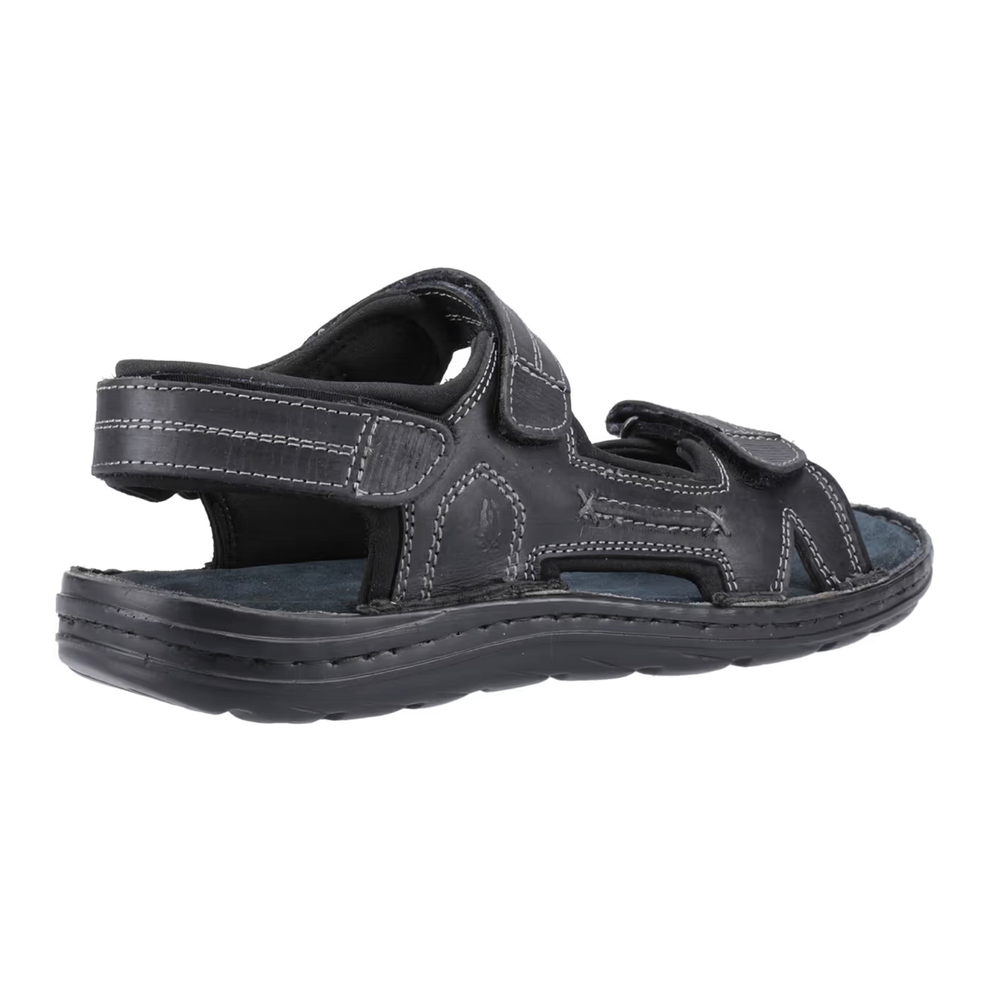 Black - Back - Hush Puppies Mens Alistair Leather Sandals