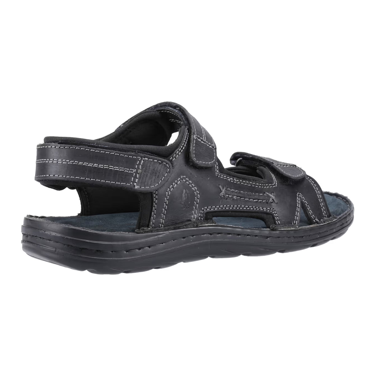 Black - Back - Hush Puppies Mens Alistair Leather Sandals