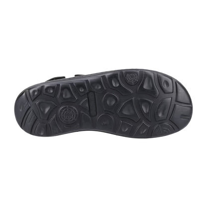 Black - Side - Hush Puppies Mens Alistair Leather Sandals