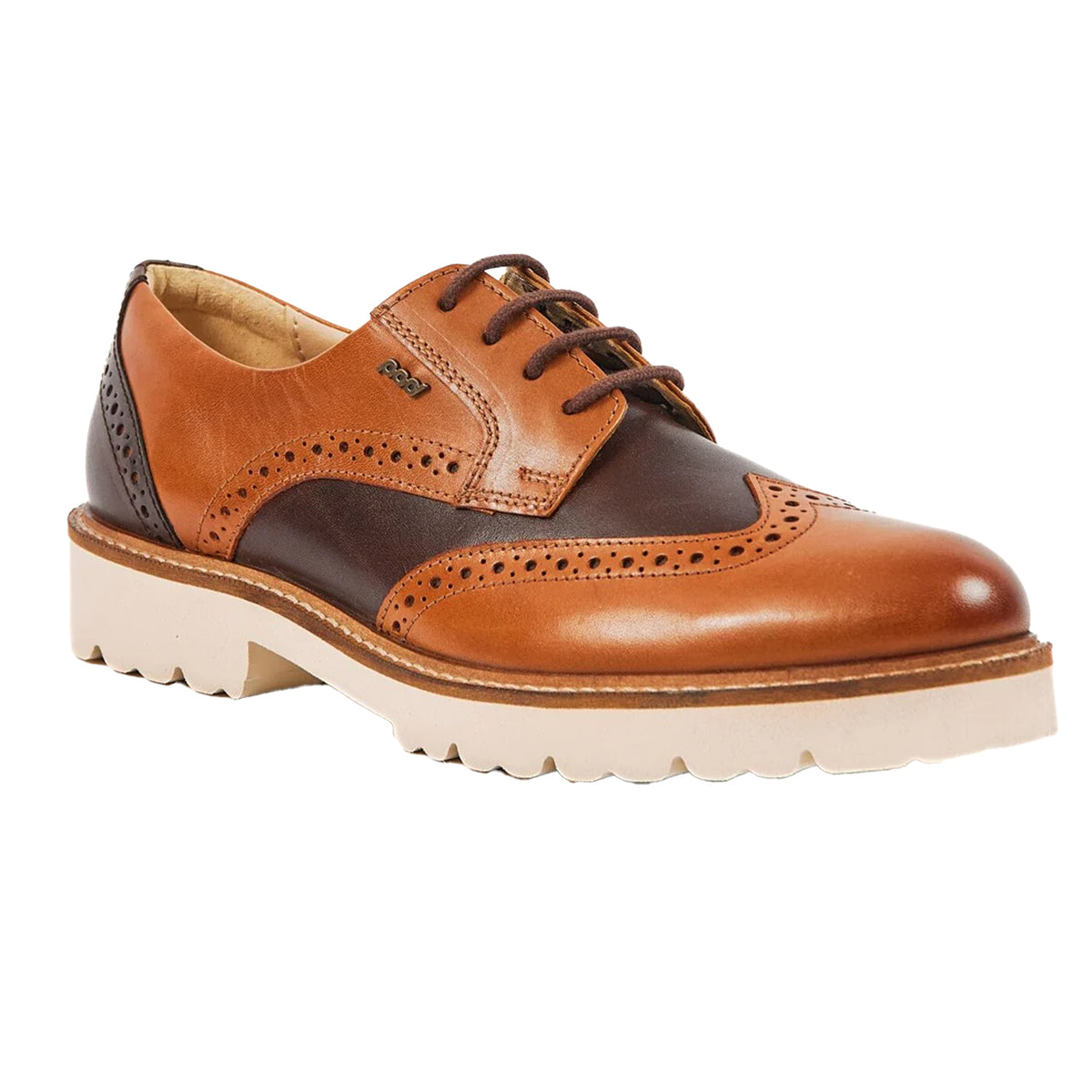 Tan - Front - POD Mens Kortney Leather Brogues