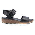 Black - Side - Hush Puppies Womens-Ladies Ellie Leather Wide Sandals