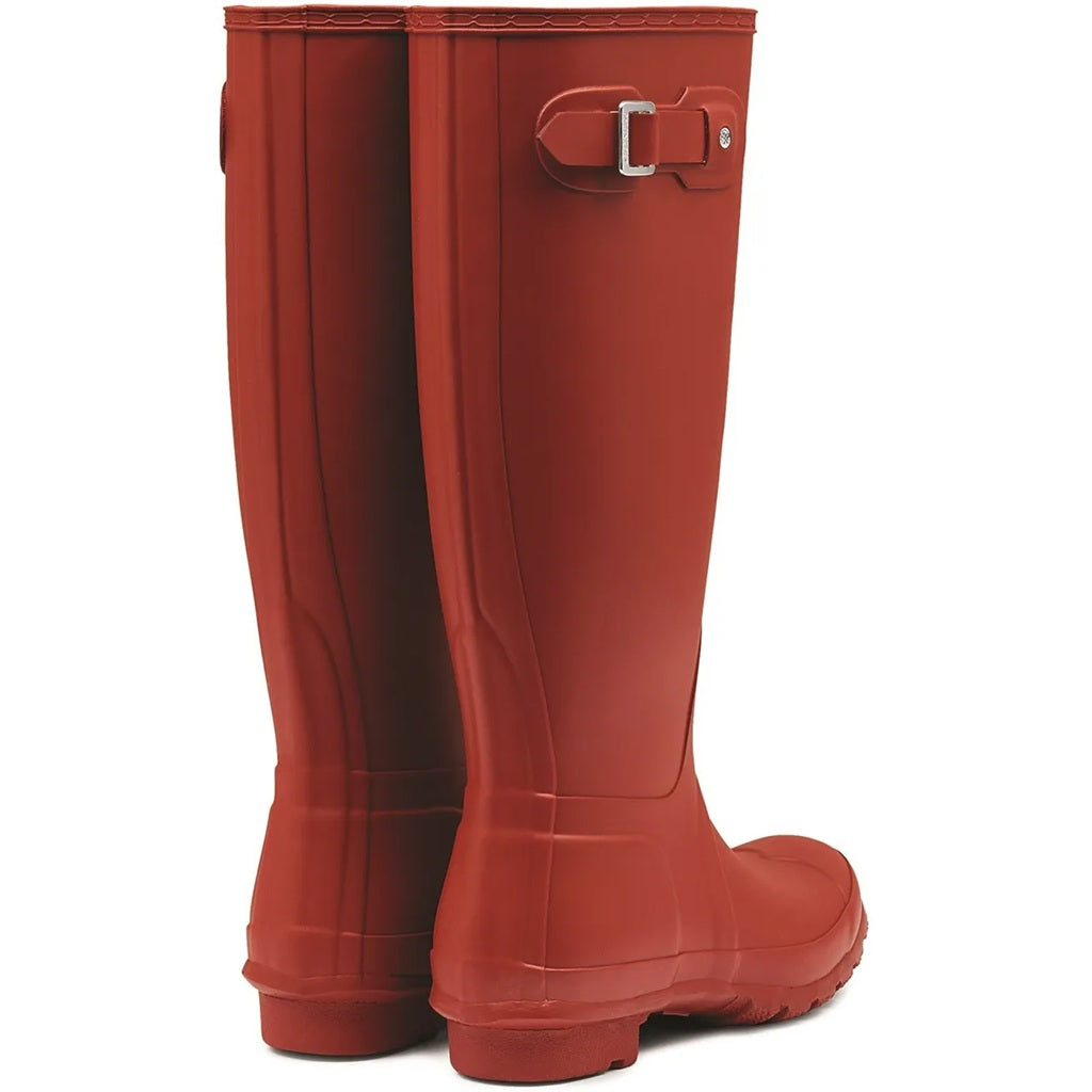 Red - Back - Hunter Womens-Ladies Original Tall Wellington Boots