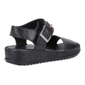 Black - Back - Hush Puppies Womens-Ladies Ellie Leather Wedge Sandals