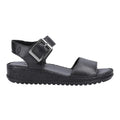 Black - Side - Hush Puppies Womens-Ladies Ellie Leather Wedge Sandals