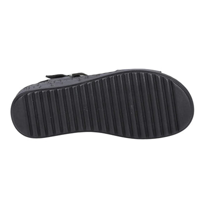 Black - Lifestyle - Hush Puppies Womens-Ladies Ellie Leather Wedge Sandals