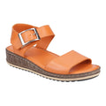 Orange - Front - Hush Puppies Womens-Ladies Ellie Leather Wedge Sandals