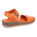 Orange - Back - Hush Puppies Womens-Ladies Ellie Leather Wedge Sandals