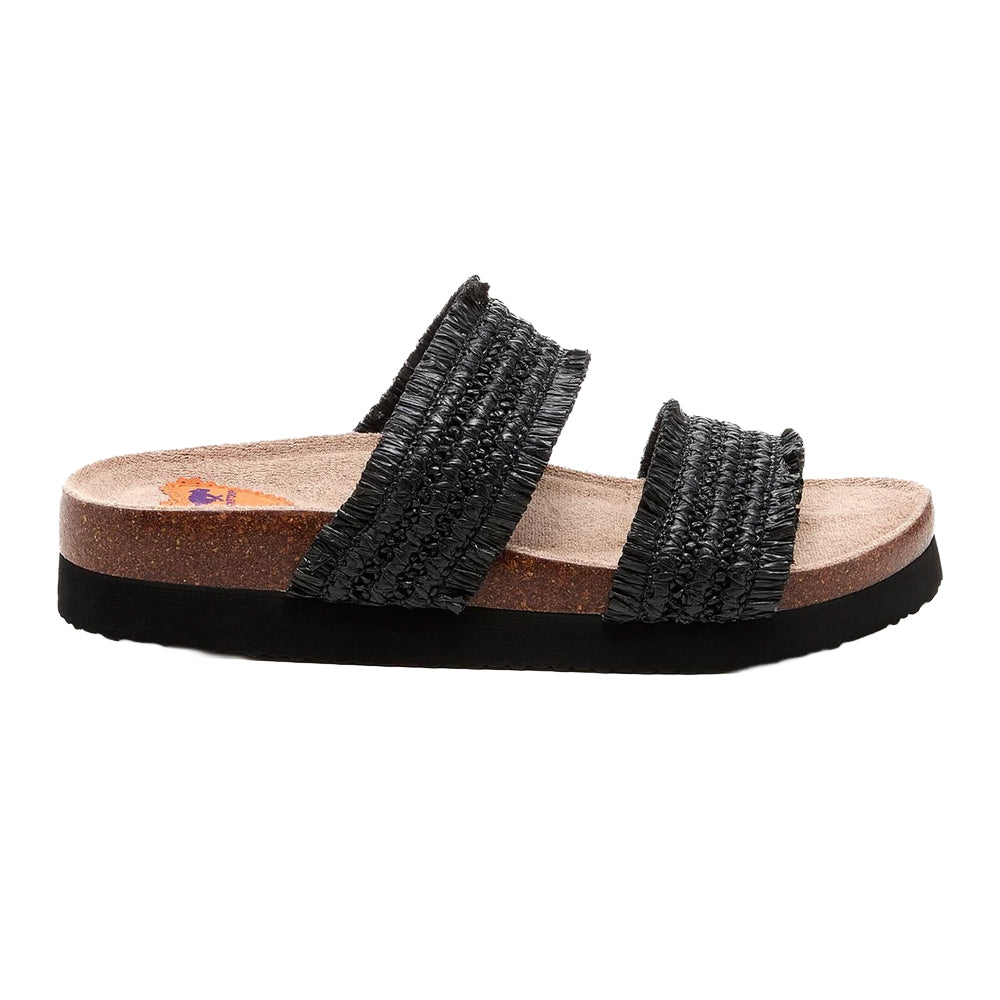 Black - Lifestyle - Rocket Dog Womens-Ladies Aruba Raffia Flip Flops