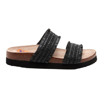 Black - Lifestyle - Rocket Dog Womens-Ladies Aruba Raffia Flip Flops