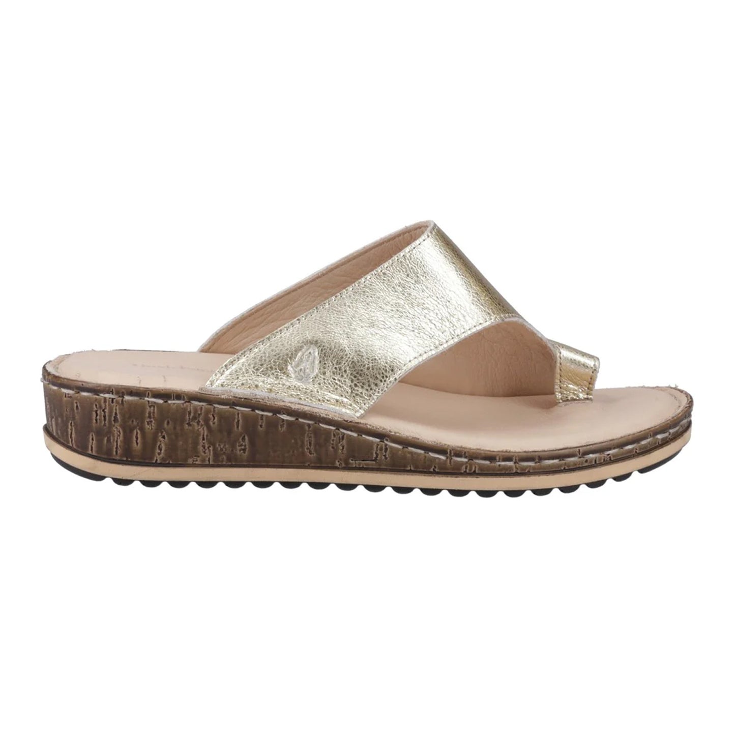 Gold - Lifestyle - Hush Puppies Womens-Ladies Elissa Suede Toe Post Sandals