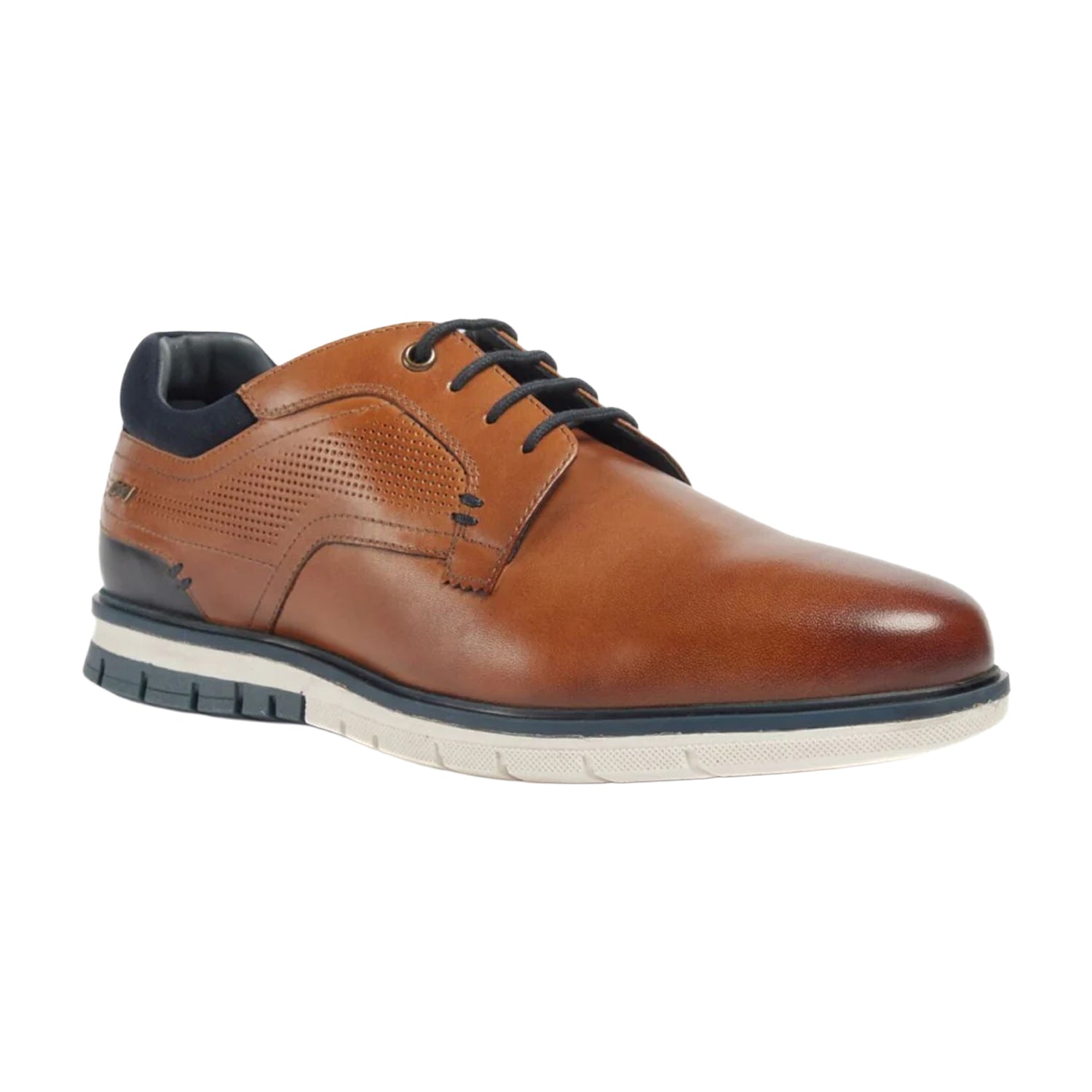Tan - Front - POD Mens Merlin Leather Casual Shoes